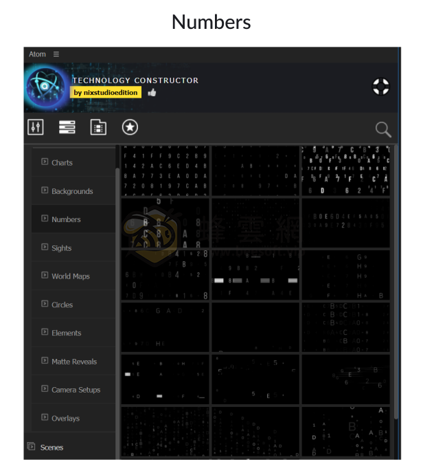 AtomX Technology Constructor 25146667 v2.5 - ​650+科技感動畫元件HUD介面數據流網格光軌粒子掃描