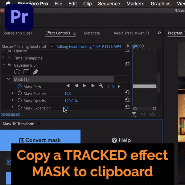 PR插件 | Auto motion tracker for objects v1.2.1 物體物件自動運動追蹤鏡頭穩定PR插件
