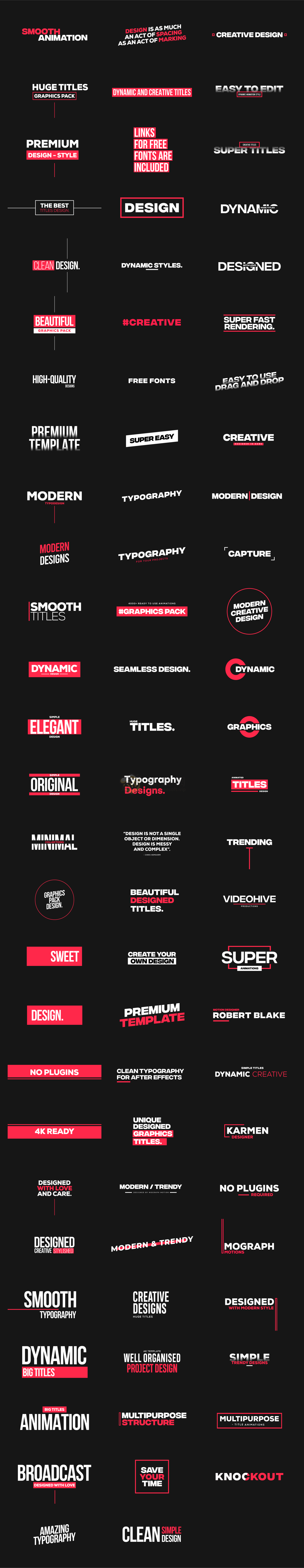 AtomX Essential Titles and Lower Thirds - 550+創意動畫標題和字幕條預設包