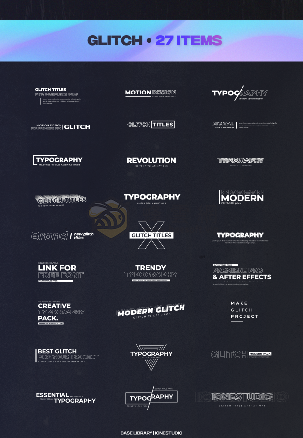 AtomX BASE Transitions and Motion Graphics v3 31018620 - 4000+無縫轉場文字標題動畫調色預設分屏效果視覺特效(VFX) 以及 音效等