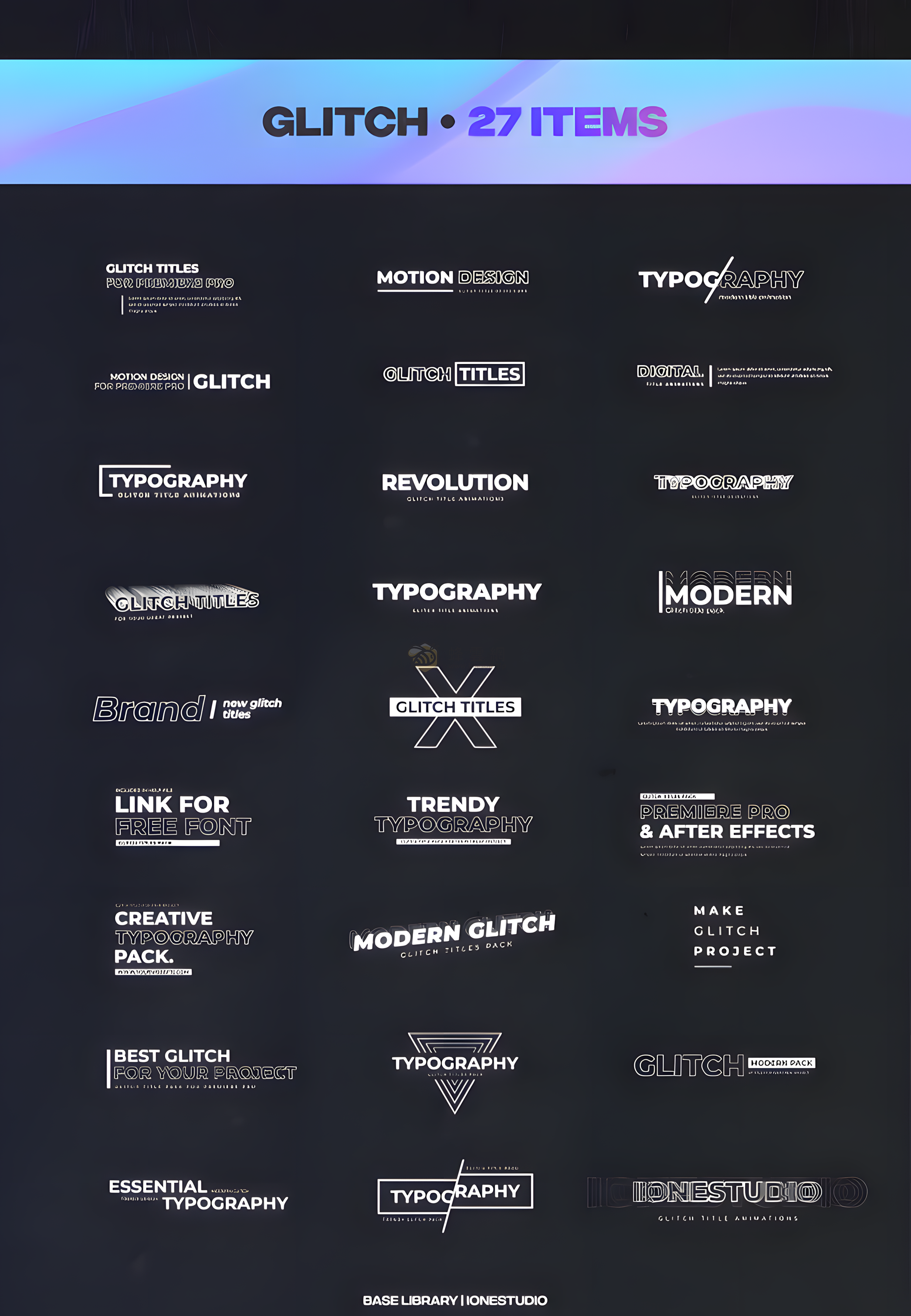 PR預設 | AtomX BASE Transitions and Motion Graphics v3 29733181 - 4000+影片無縫轉場字幕條標題圖形排版設計調色視覺特效