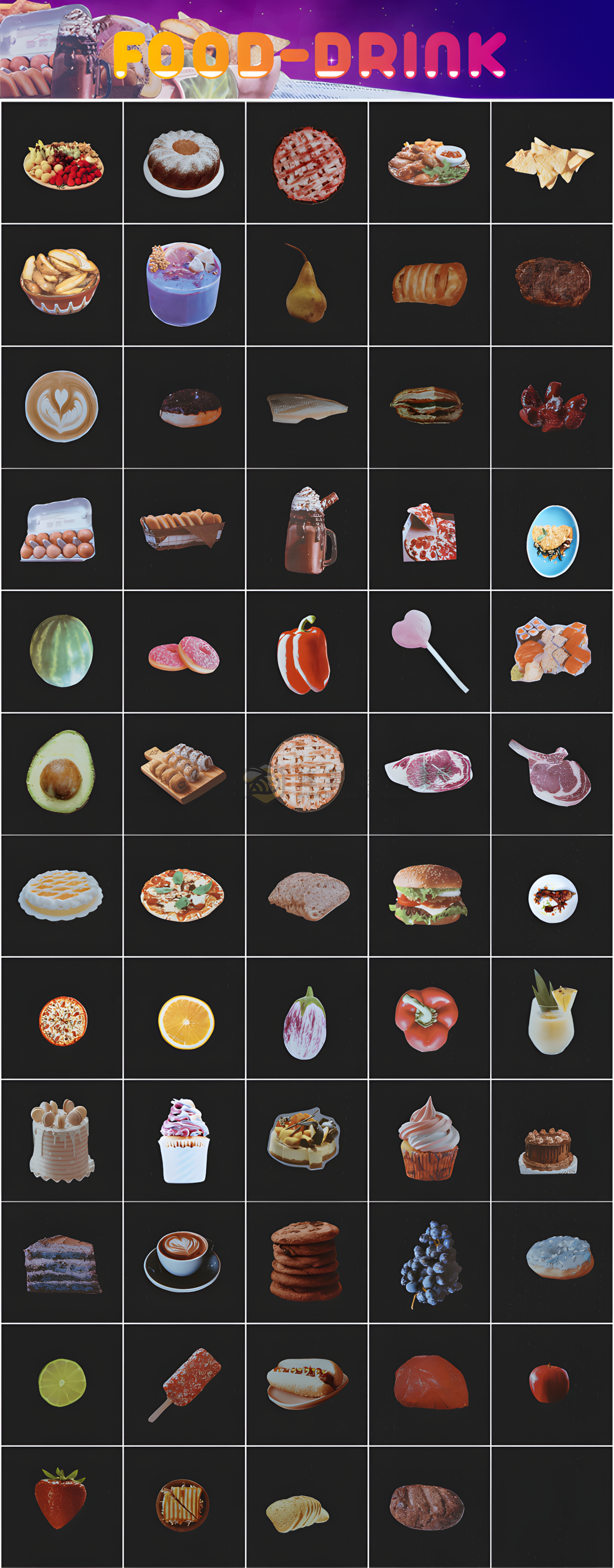 PR預設 | AtomX Collage Creator 40045374 - 2400組創意動物食物風景交通花朵植物嘴鼻眼睛手腳頭髮日常物品復古定格貼紙動畫