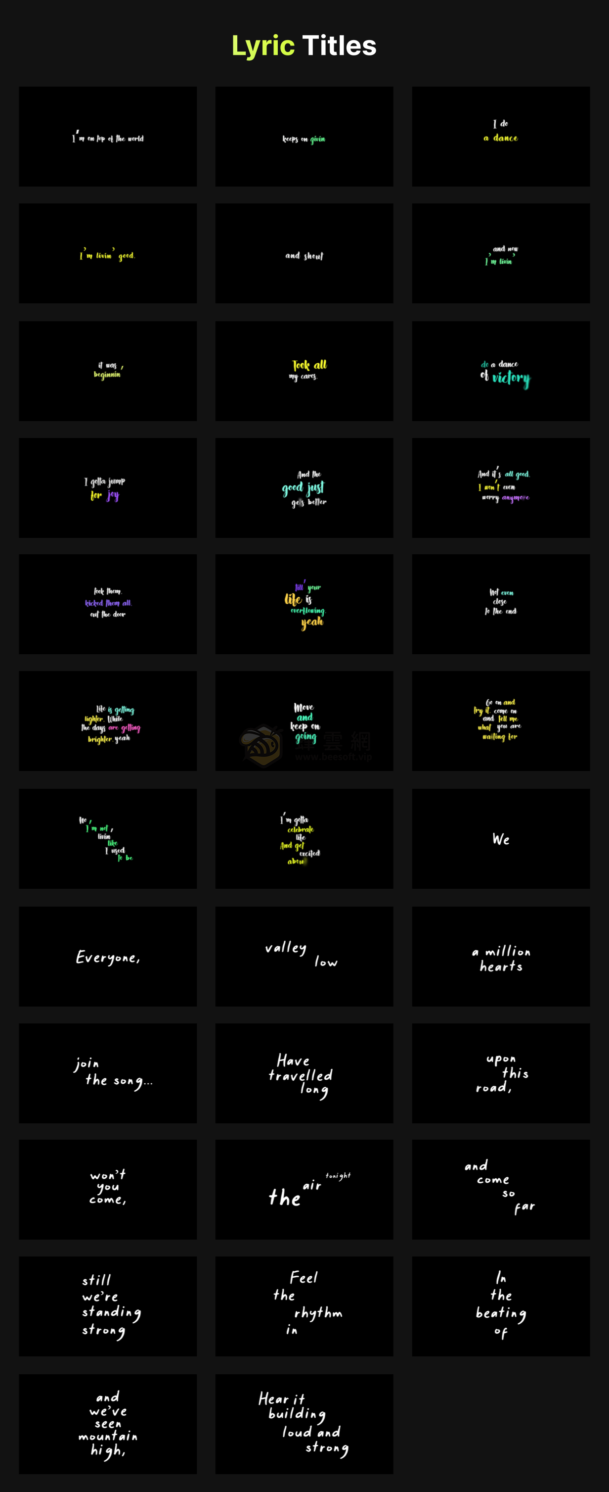 AtomX Just Typography Pack 34410712 - 400組時尚創意字幕條標題排版設計文字動畫