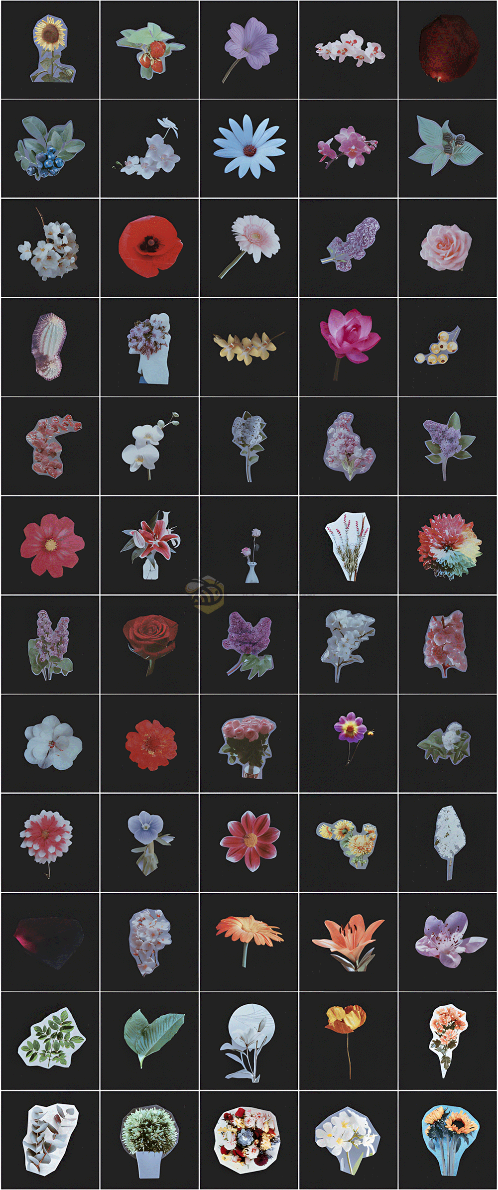 PR預設 | AtomX Collage Creator 40045374 - 2400組創意動物食物風景交通花朵植物嘴鼻眼睛手腳頭髮日常物品復古定格貼紙動畫