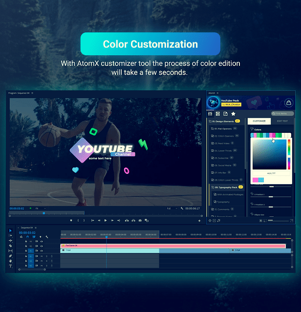 AtomX Youtube Pack – Transitions V2.1 27009072 - 1700+ 高級 YouTube 元素與轉場包