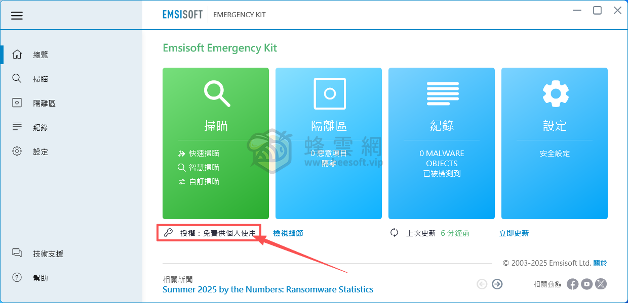 Emsisoft Emergency Kit v2025.7.0.12683 - 專業的可攜式資安掃描工具 繁體中文版 【個人免費授權】