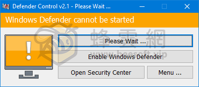 Defender Control v2.1 官方中文免安裝版 – Windows Defender 內建防毒關閉工具