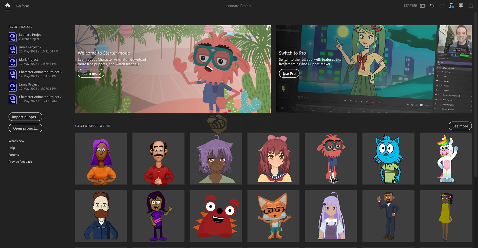 Adobe Character Animator 2025 v25.6.0.97 直裝優化版——無需Creative Cloud、無間諜模組、支援即時面部捕捉與自動唇形同步，動畫創作從未如此自由高效！