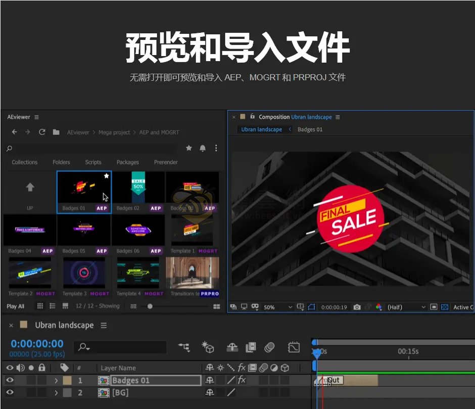 AE/PR擴展腳本:AEVIEWER Pro v2.2.3 革命性媒體預覽管理器(Win&Mac)