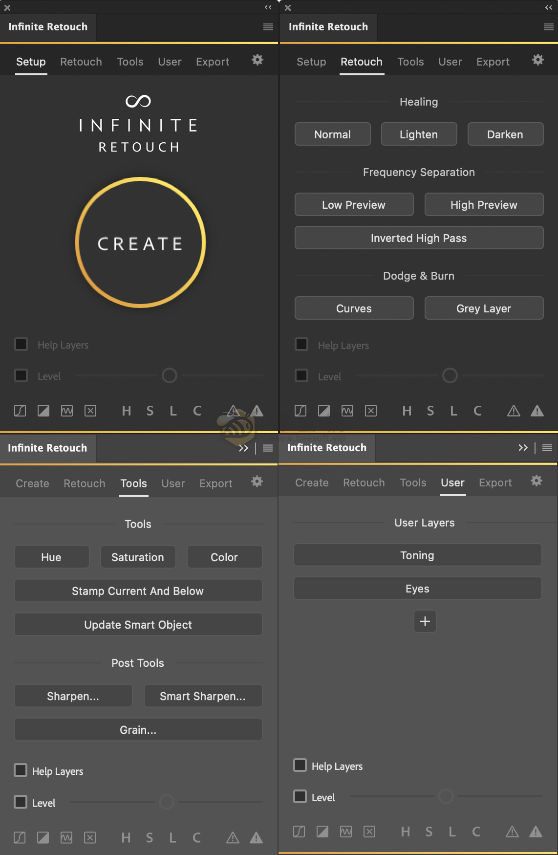PS插件 | Infinite Tools - Infinite Retouch v1.0.3 英文版 - 人像噪點銳化修飾插件 Win&amp;Mac