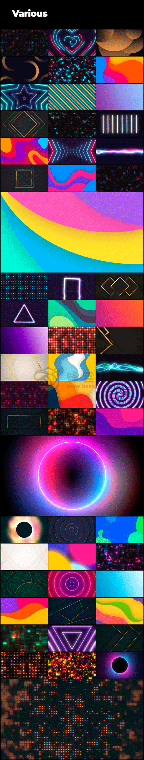 AtomX Backgrounds Pack 32623942 - 700+ 4K無縫循環動態背景動畫抽象幾何粒子效果光效霓虹燈流光液態漸變等